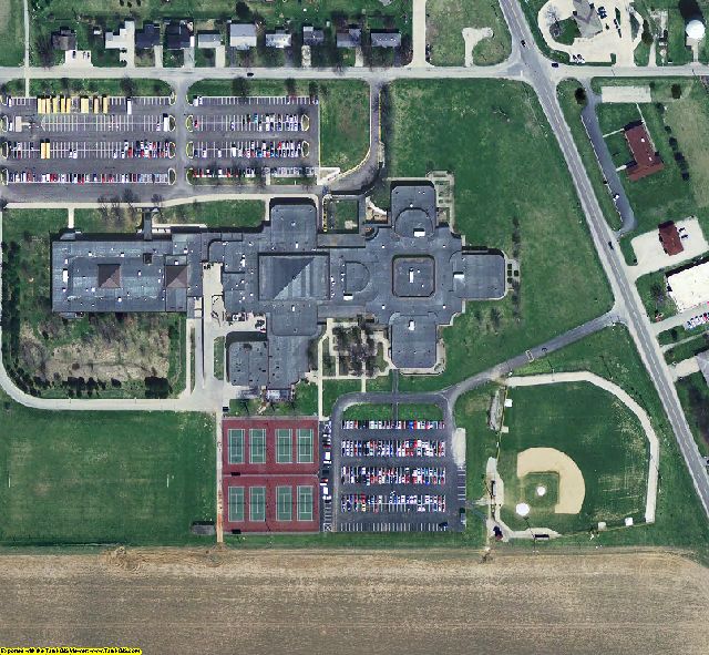 Carroll County, IN aerial photograph detail
