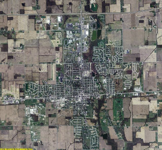 Hancock County, Indiana aerial photograph