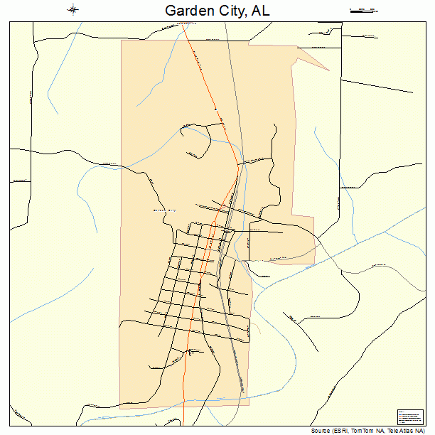 Garden City Alabama Street Map 0129032