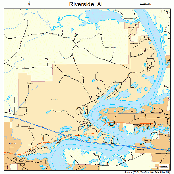 Riverside Alabama Street Map 0164920