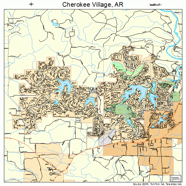 Cherokee Village Arkansas Street Map 0513472