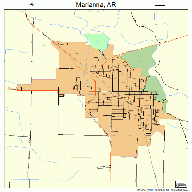 Marianna Arkansas Street Map 0544120