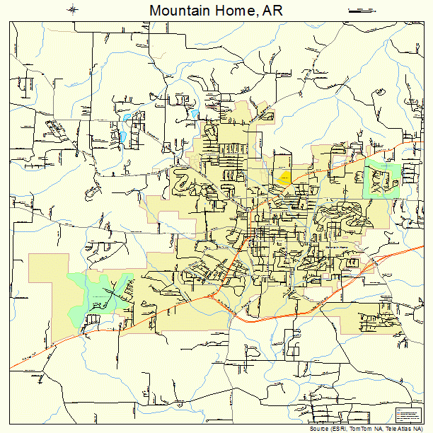 Mountain Home Arkansas Street Map 0547390