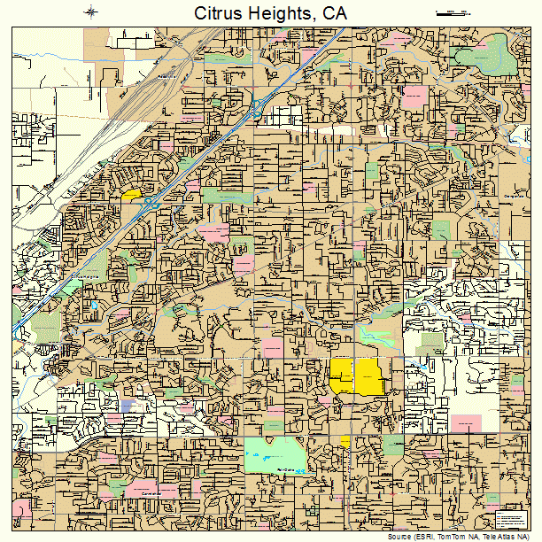 Citrus Heights California Street Map 0613588