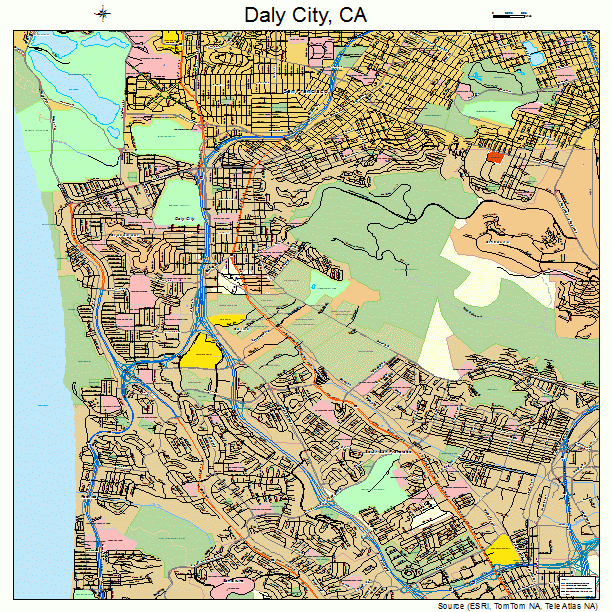 Daly City California Street Map 0617918