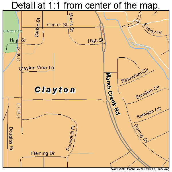 Clayton California Street Map 0613882