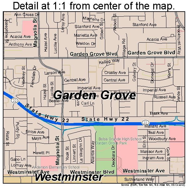 Garden Grove California Street Map 0629000