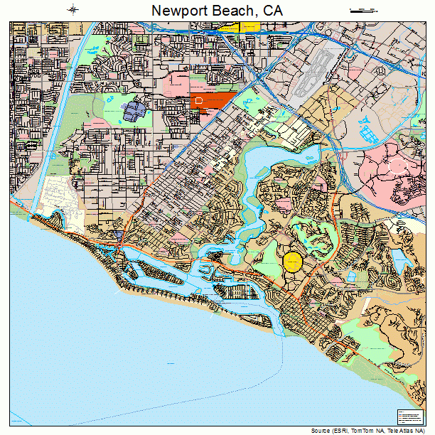 Newport Beach California Street Map 0651182