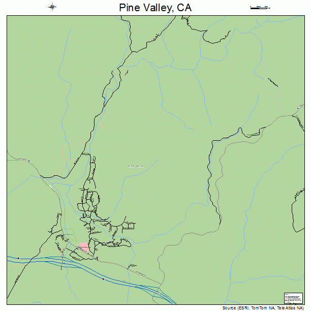 Pine Valley California Street Map 0657260