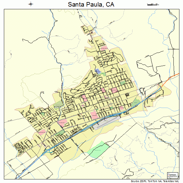 Santa Paula California Street Map 0670042