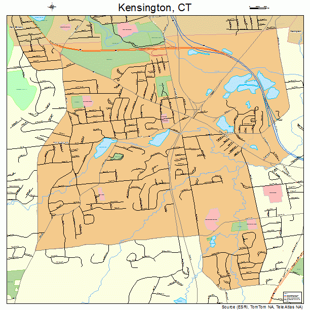 Kensington Connecticut Street Map 0940150