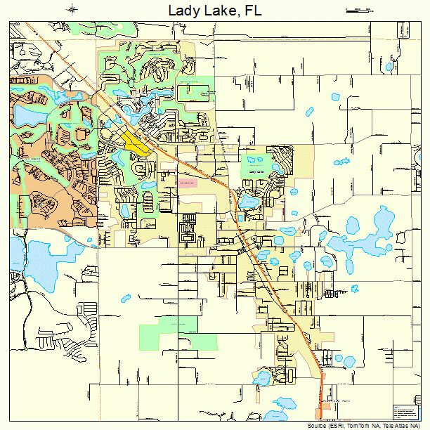 Lady Lake Florida Street Map 1237375