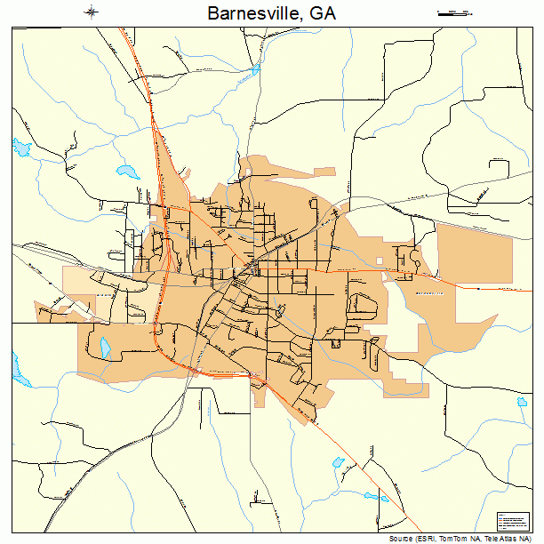 Barnesville Georgia Street Map 1305344
