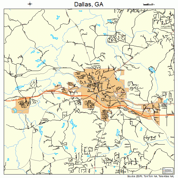 Dallas Georgia Street Map 1321324