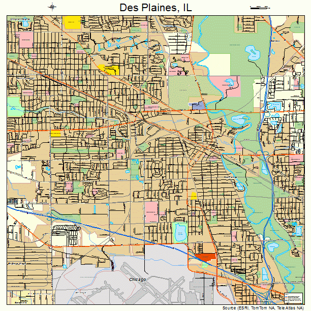 Des Plaines Illinois Street Map 1719642