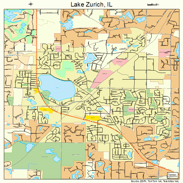 Lake Zurich Illinois Street Map 1741742