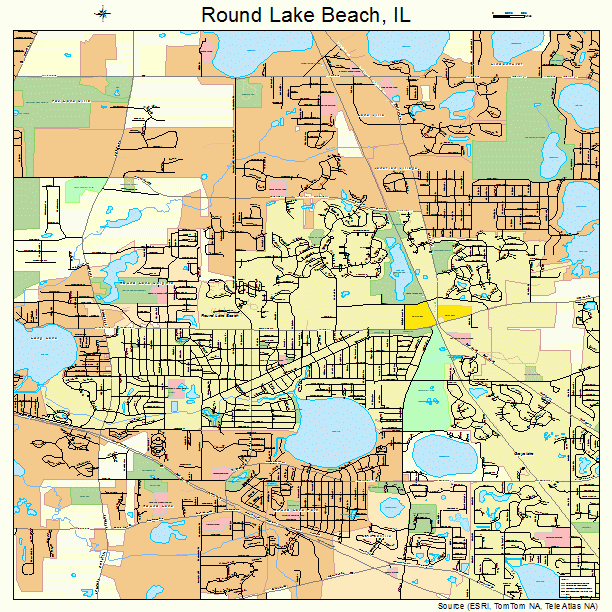Round Lake Beach Illinois Street Map 1766040