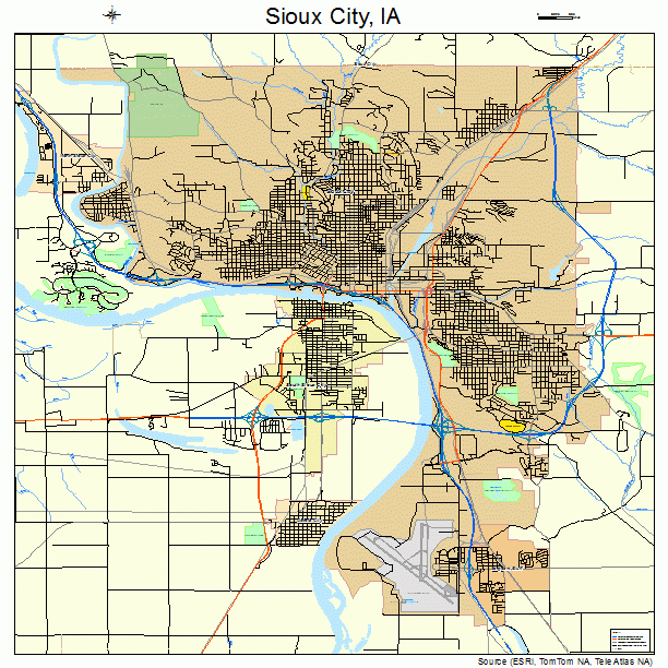 Sioux City Iowa Street Map 1973335