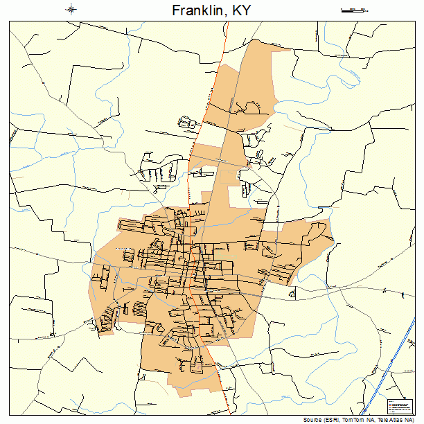 Franklin Kentucky Street Map 2128918