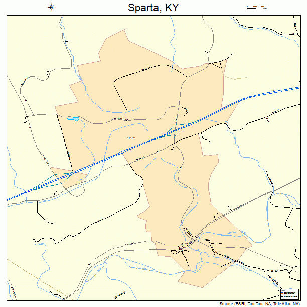 Sparta, Kentucky Street Map 2172372