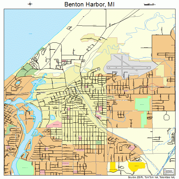Benton Harbor Michigan Street Map