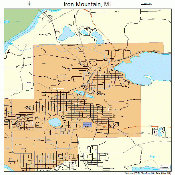 Iron Mountain Michigan Street Map 2640960