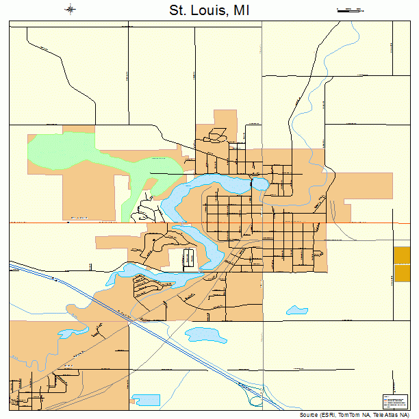 St Louis Michigan Street Map 2671000
