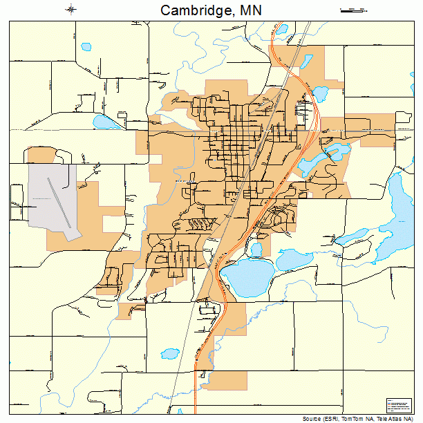 Cambridge Minnesota Street Map 2709370