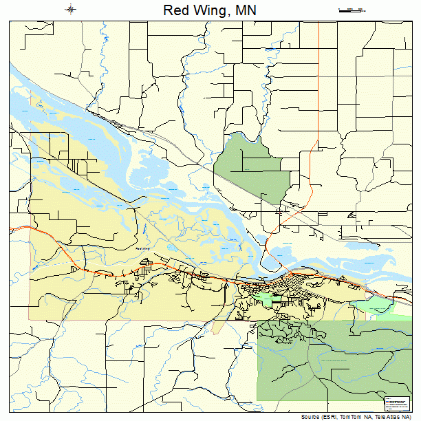 red wing mn map