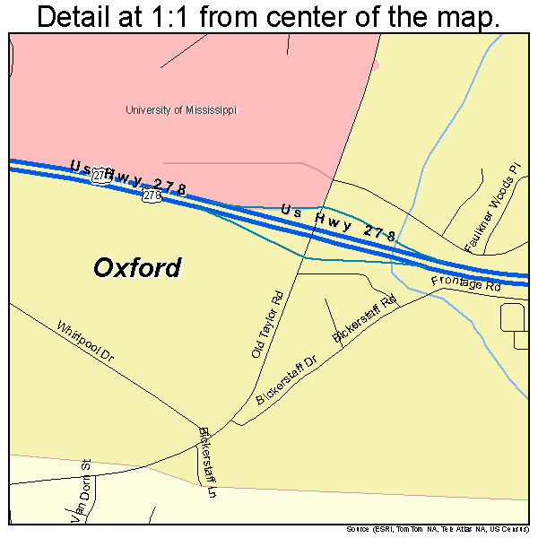 Oxford Mississippi Street Map 2854840