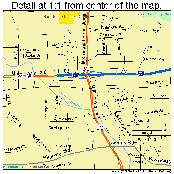 Hannibal Missouri Street Map 2930214