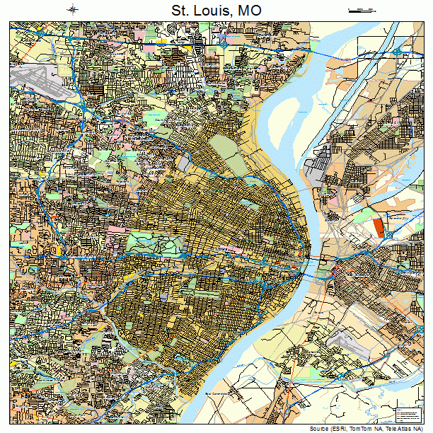 St. Louis Missouri Street Map 2965000