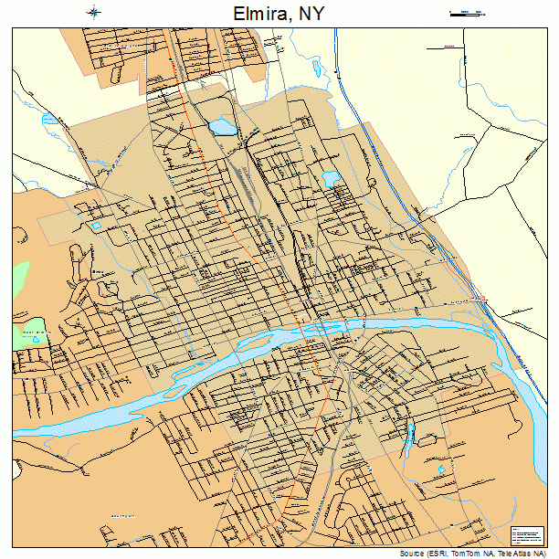 Elmira New York Street Map 3624229