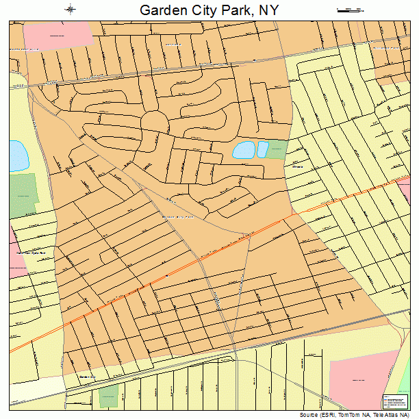 Garden City Park New York Street Map 3628189