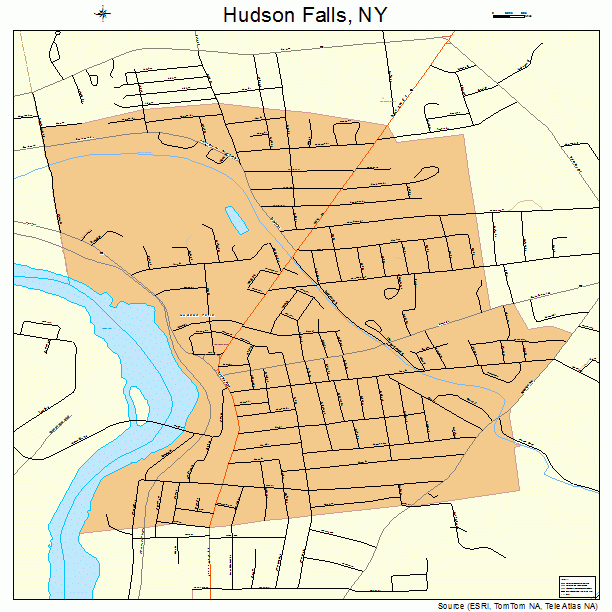 Hudson Falls New York Street Map 3635980