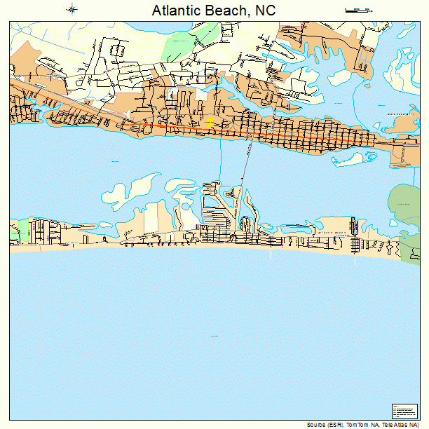 Atlantic Beach North Carolina Street Map 3702500