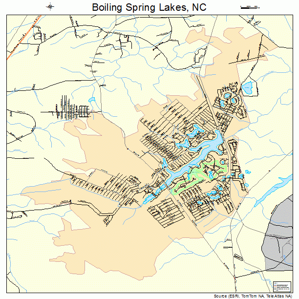Boiling Spring Lakes North Carolina Street Map 3706760