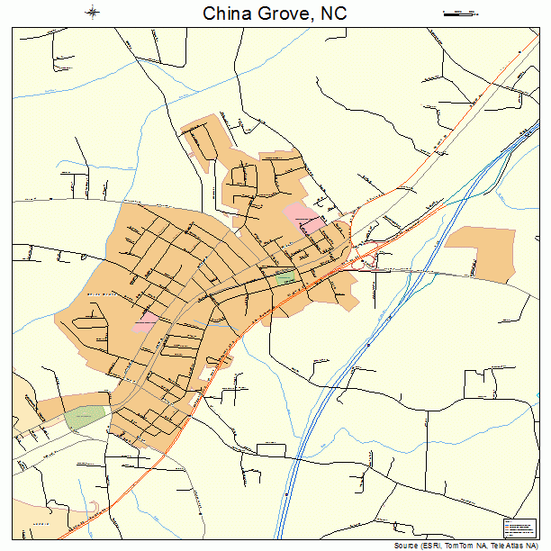 China Grove North Carolina Street Map 3712480