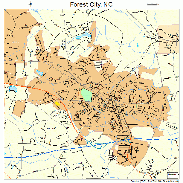 Forest City North Carolina Street Map 3724080