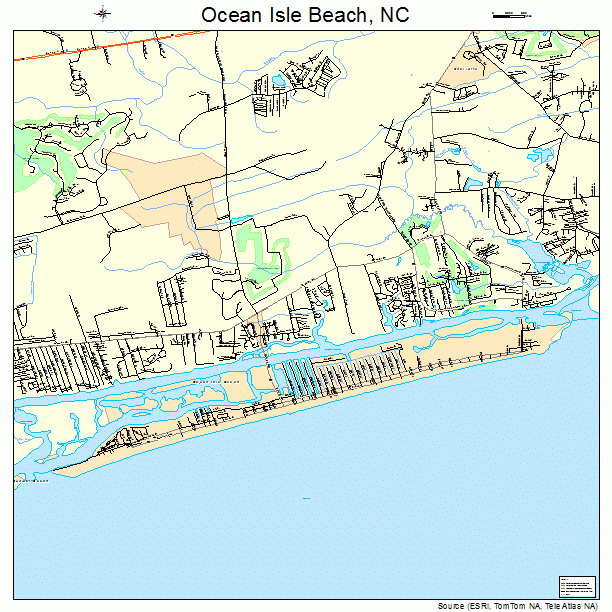 Ocean Isle Beach North Carolina Street Map 3748700