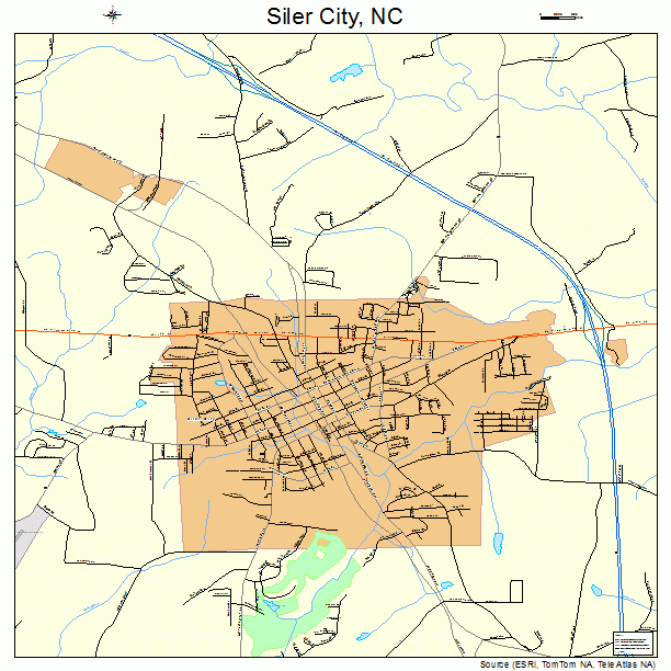 Siler City North Carolina Street Map 3761860