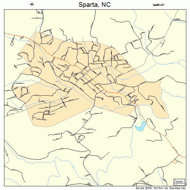 Sparta, North Carolina Street Map 3763680