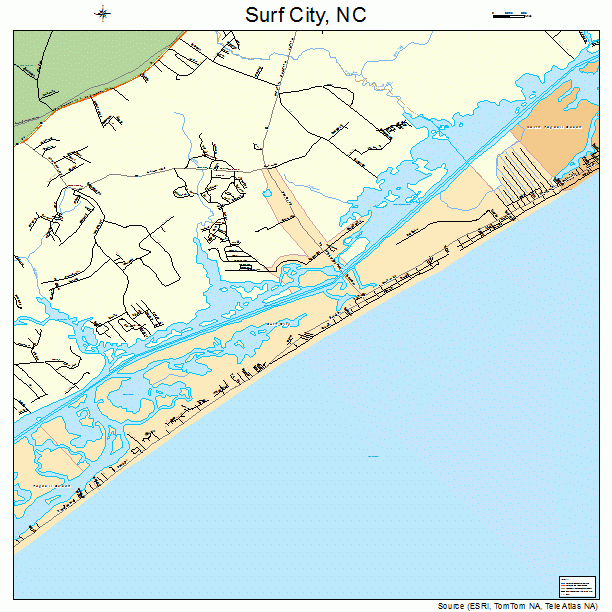 Surf City North Carolina Street Map 3766040