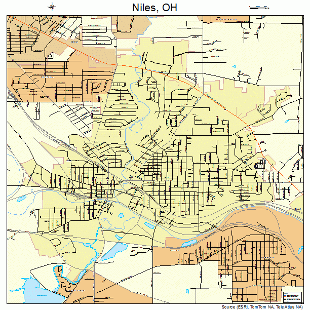 Niles Ohio Street Map 3955916