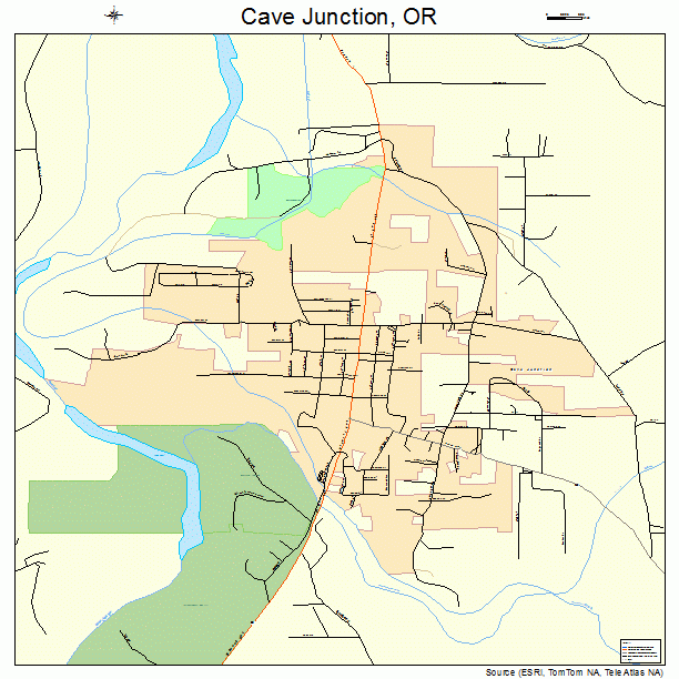 Cave Junction Oregon Street Map 4111850