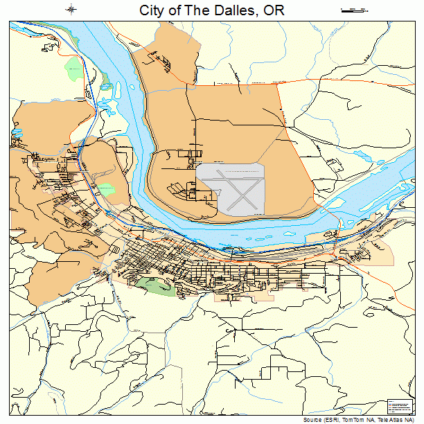 City Of The Dalles Oregon Street Map 4113425