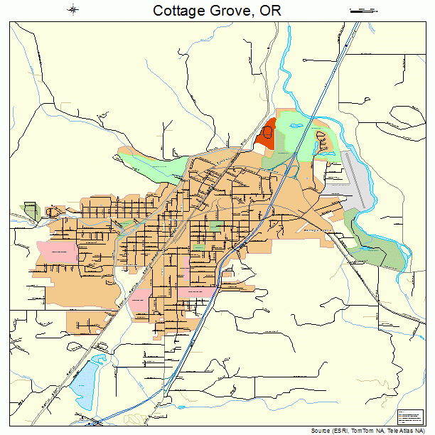 Cottage Grove Oregon Street Map 4115950
