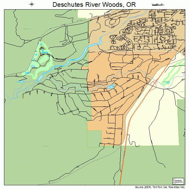 Deschutes River Woods Oregon Street Map 4119020