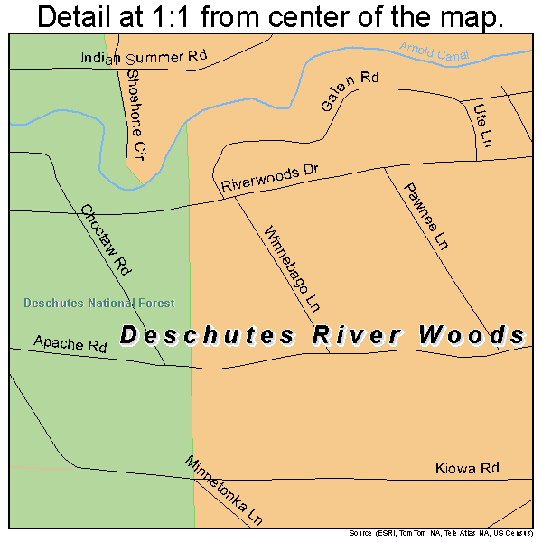 Deschutes River Woods Oregon Street Map 4119020