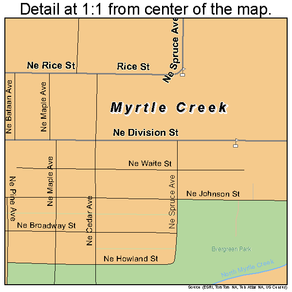 Myrtle Creek Oregon Street Map 4150950